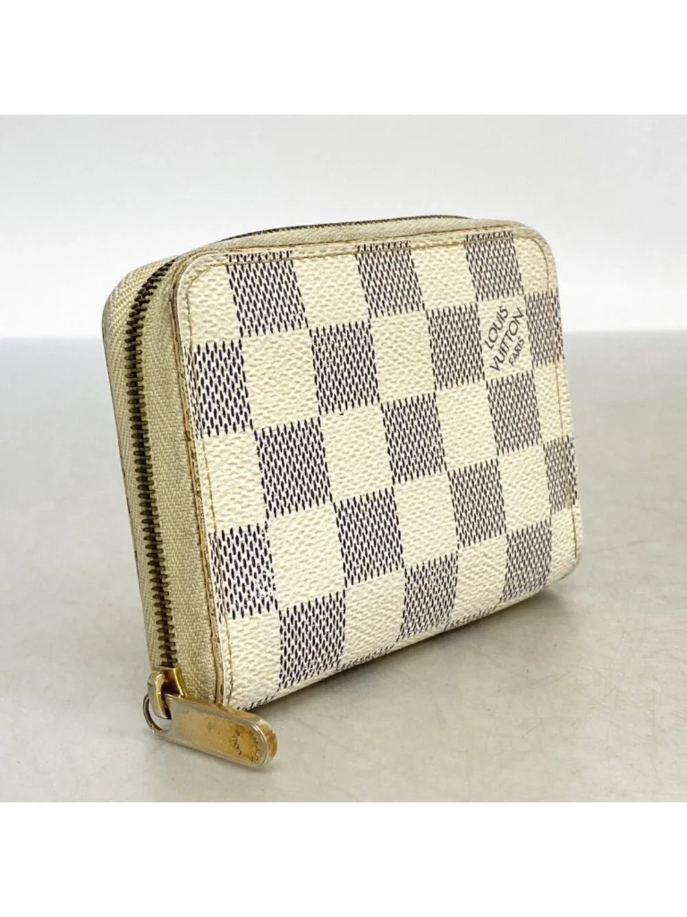 Louis Vuitton Coin Case Damier Azur Zippy Purse White